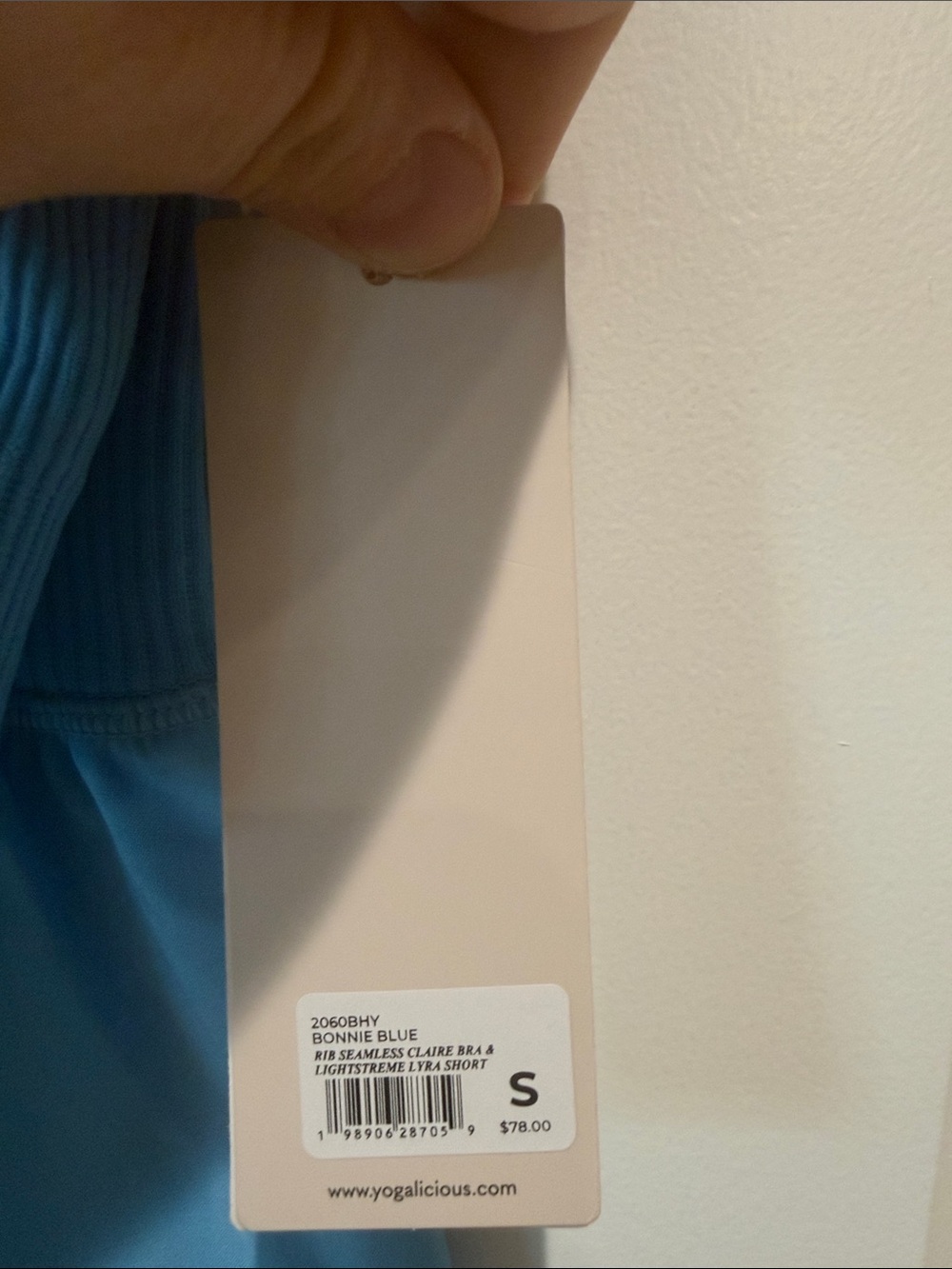 NWT Yogalicious Bonnie Blue Rib Seamless Claire Bra & Lightstreme Lyra Short, S - Picture 2 of 9
